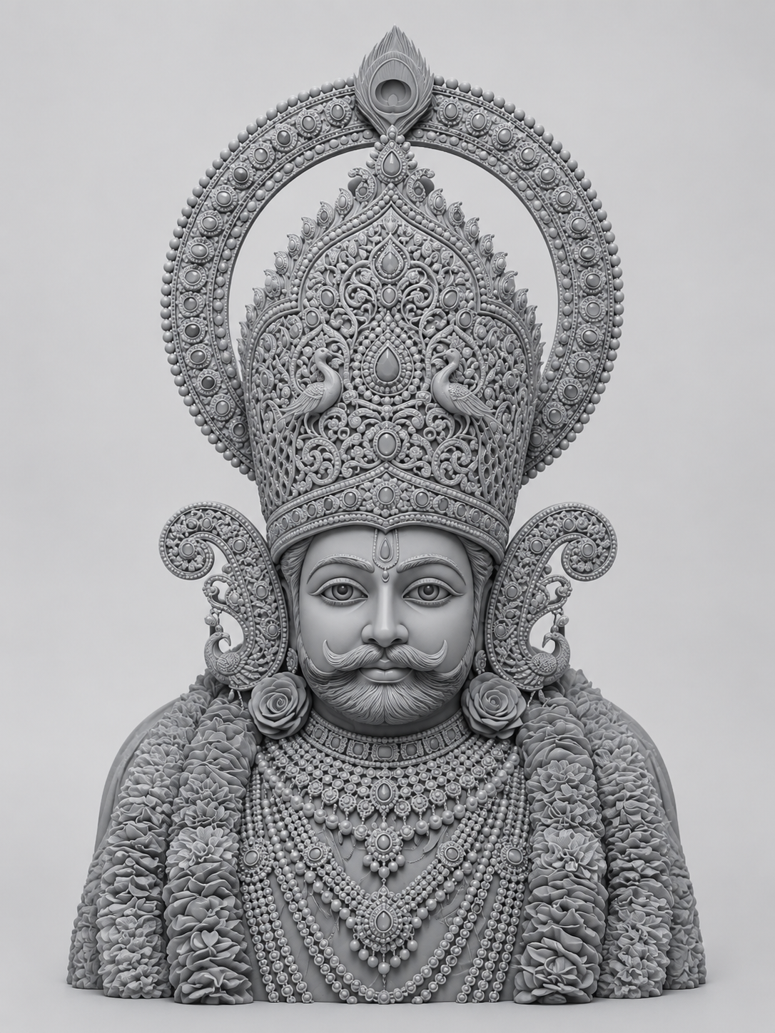 Khatu Shyam Ji Detailed 3D Model (5 Inch)